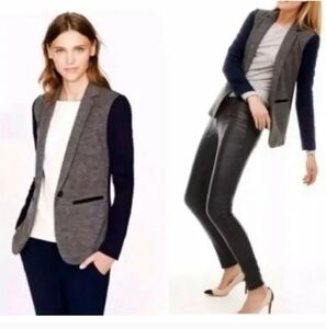 J Crew Two-Tone Blazer wool blend color block